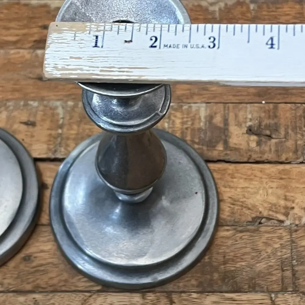 RWP Wilton Pewter Candlestick Holders Set Of 2 Vintage Colonial Style